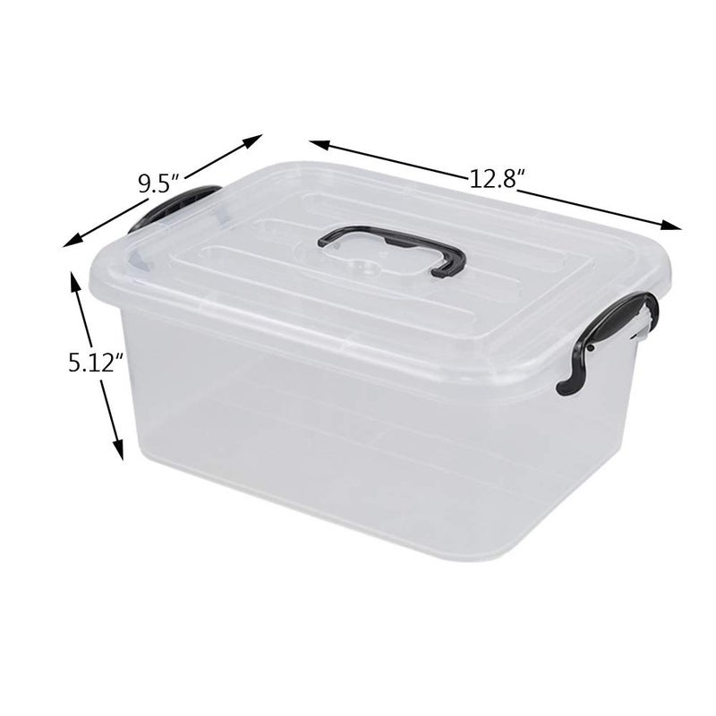 Nicesh 8 L Clear Plastic Storage Box with Handle, 2-Pack - Image 2